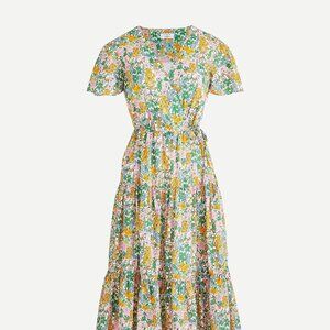 J. Crew NWT Faux-wrap Midi Dress in Liberty® Mini Floral Walk Dress Size 4